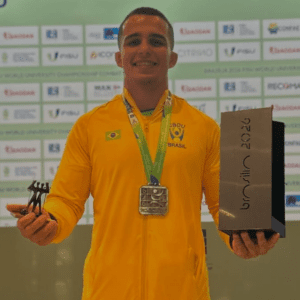Márcio Cruz conquista título mundial universitário de Jiu-Jitsu nos Jogos Mundiais de Combate da FISU em Brasília