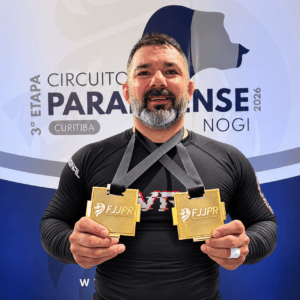 Professor Cassiano Pit garante ouro duplo na 3ª etapa do Circuito Paranaense NoGi